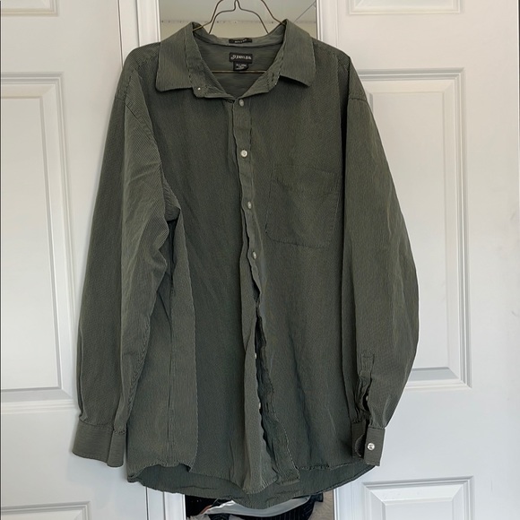 St.Johns Bay 80s 2 Ply Green Stripped Button Down Size 2X-Large Tall - Picture 1 of 7